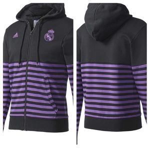 Adidas | Men’s Real Madrid Black and Purple Hoodie